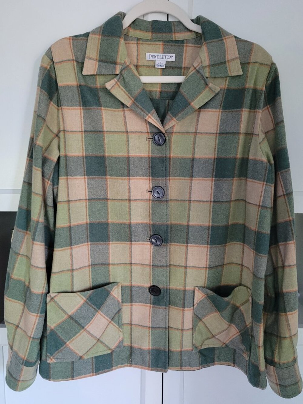 Vintage Pendleton 49er jacket  green, beige  and rust plaid wool NWOT